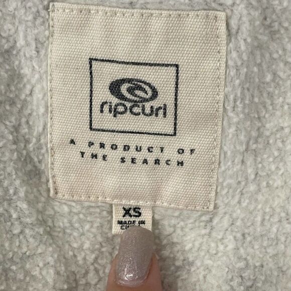 Rip Curl Sweatshirt Rainbow Stripe Balloon Sleeve Gray Crew Neck Womens Size XS - Picture 6 of 6